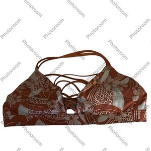 Victoria Sport Floral Swim Top Sz Med